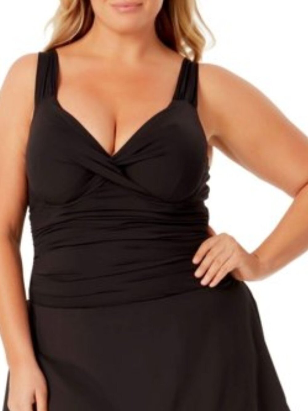 Anne Cole Signature Live in Color Twist Swim Tankini Top Swimsuit Size 16W NWT